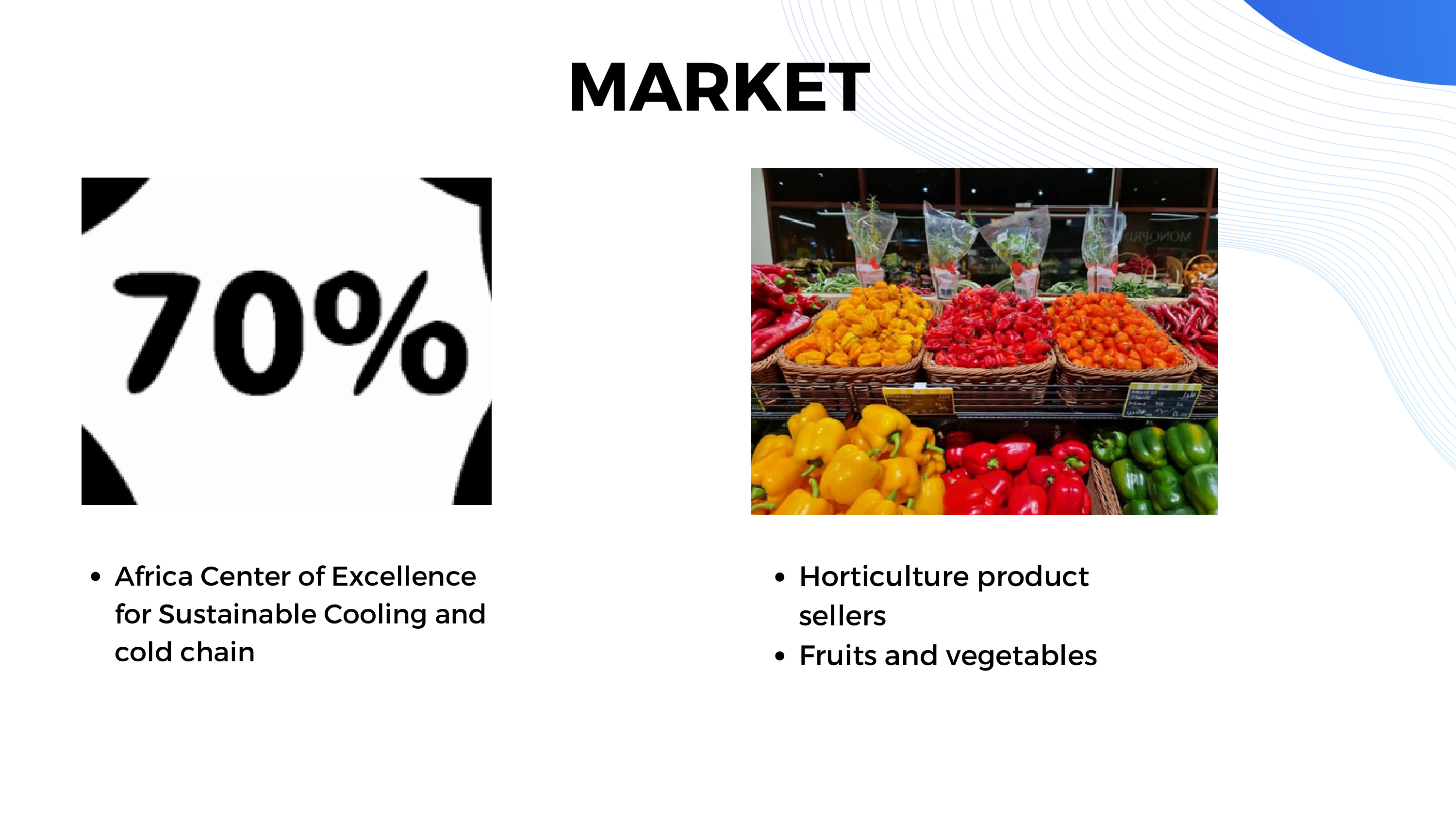 Market of horticulture sellers and cold chain opportunity