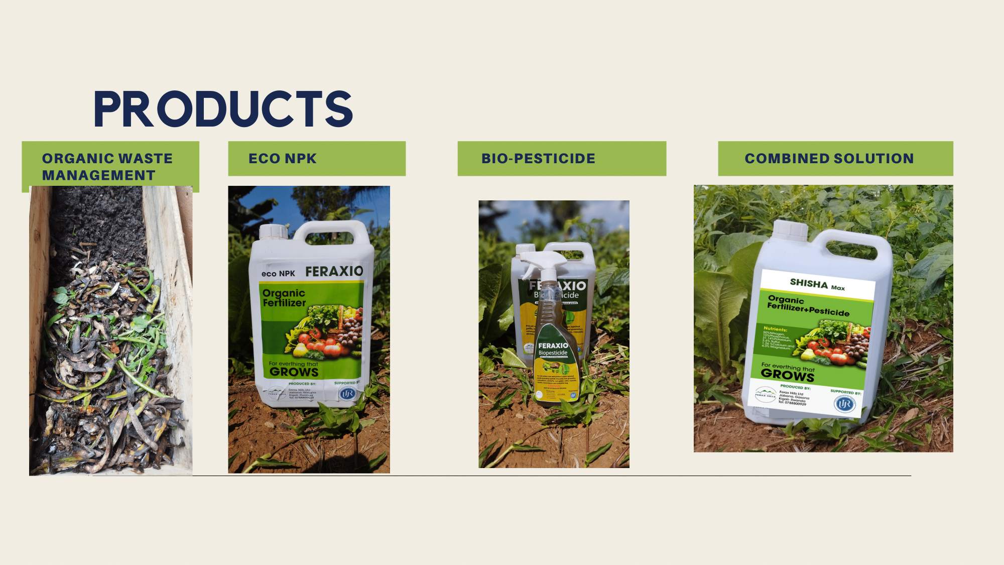 FERAXIO product line: eco NPK, bio-pesticide and SHISHA Max