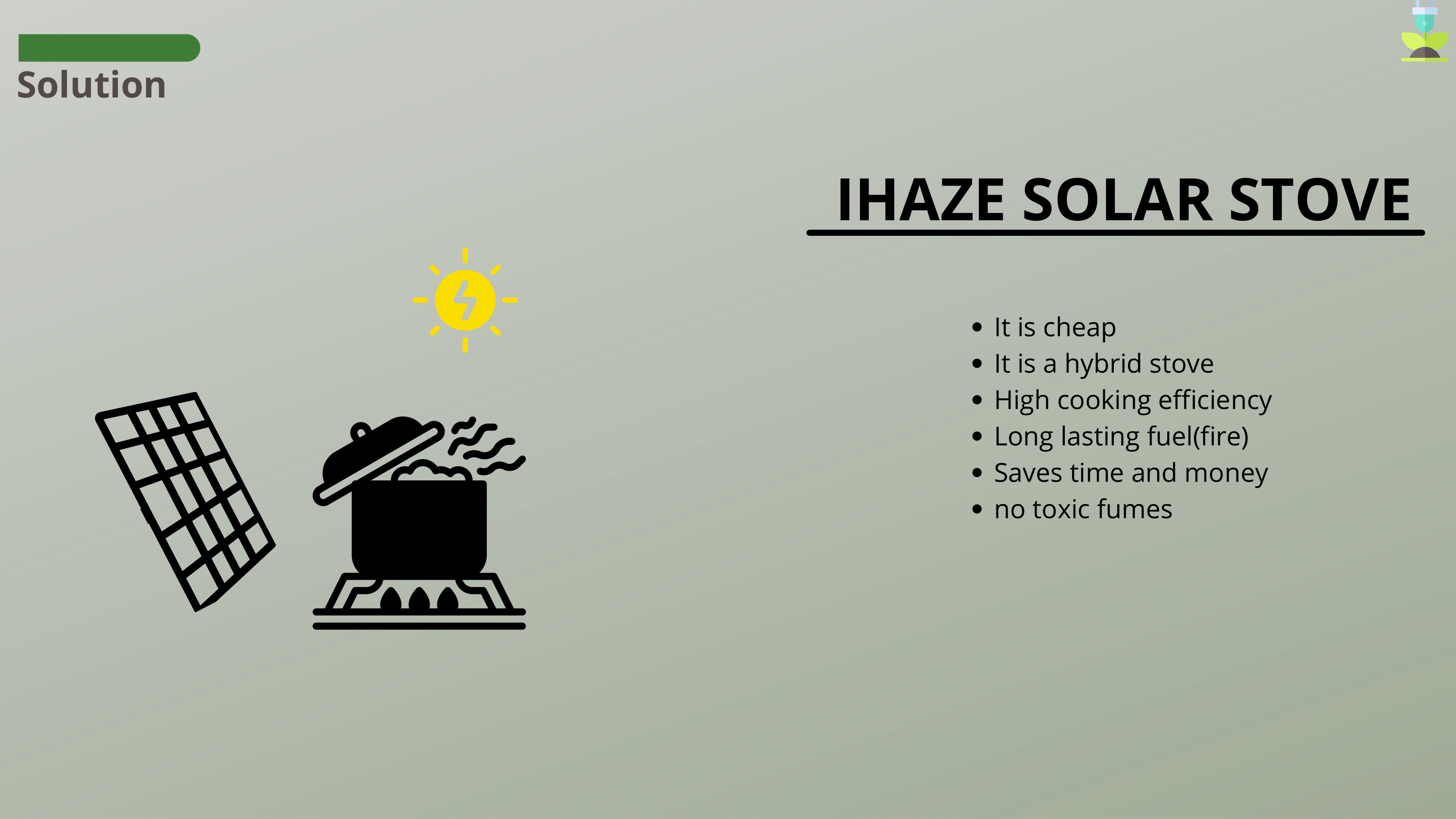 IHAZE Solar Stove hybrid clean cooking solution