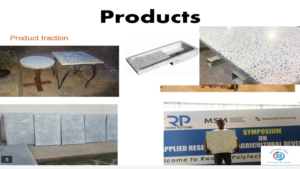 Terrazzo tables, sinks and tile product traction