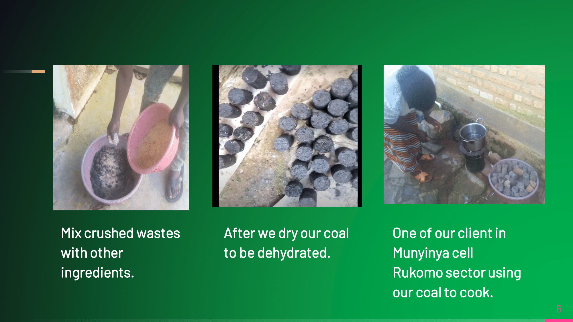 Mixing, drying and customer use of Green Home coal