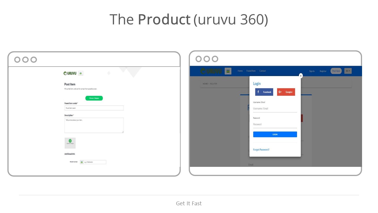 Post Item form and login modal